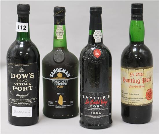 Dows 1970 Vintage Port and three other Ports (4)